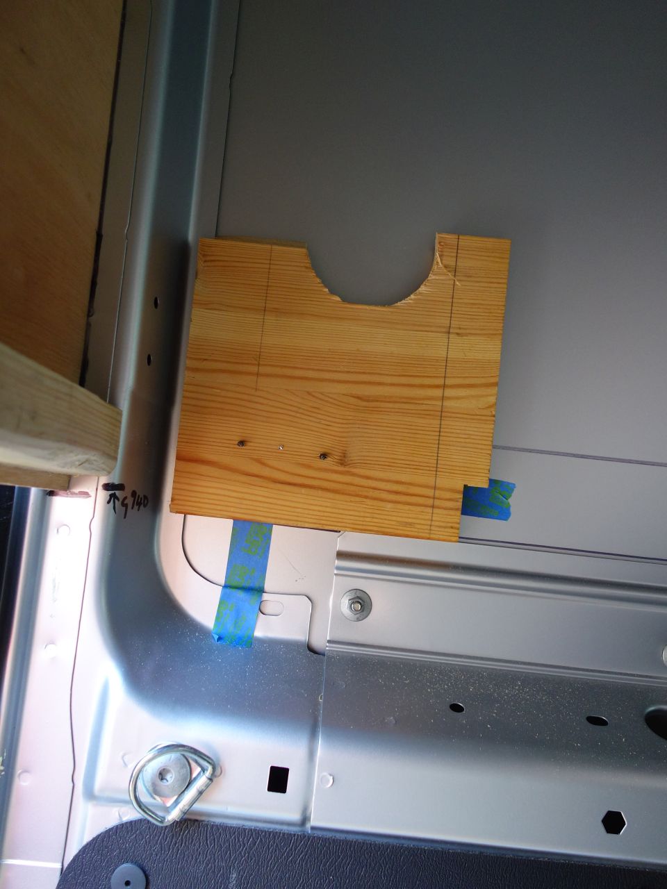 scrap wood inside van