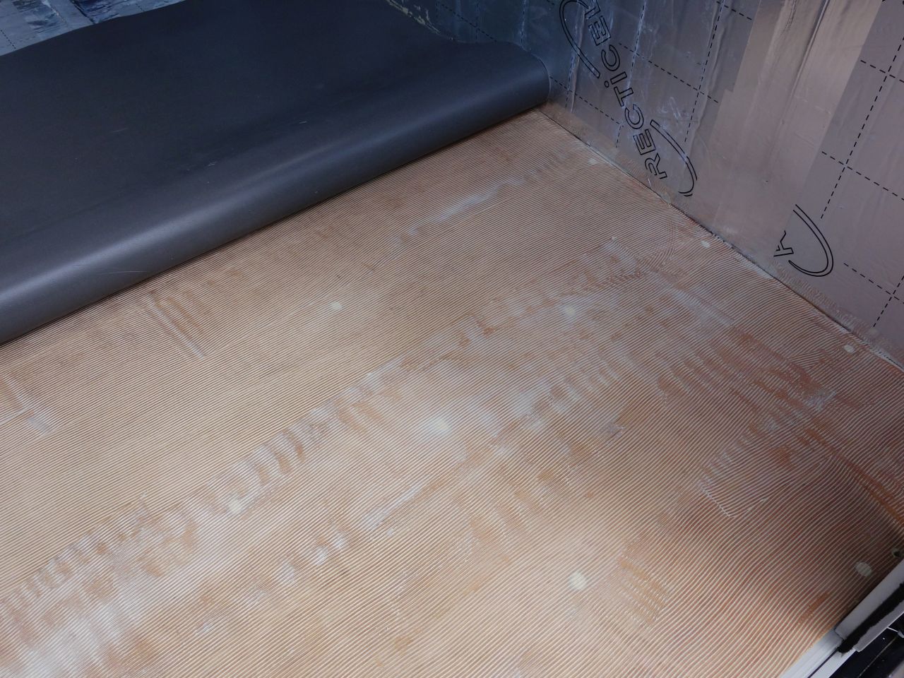 adhesive on floor