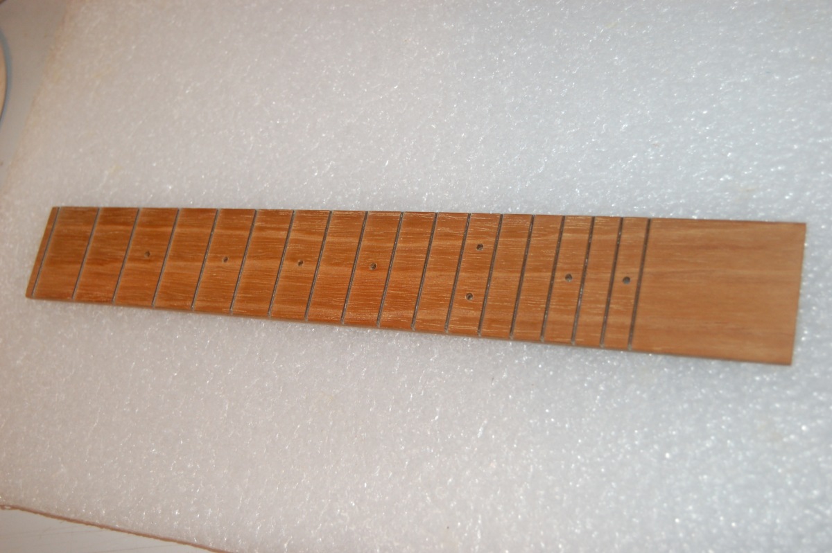 fretboard after trimming frets