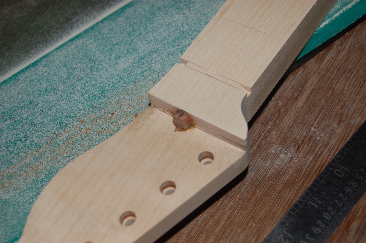 truss rod plug trimmed to length