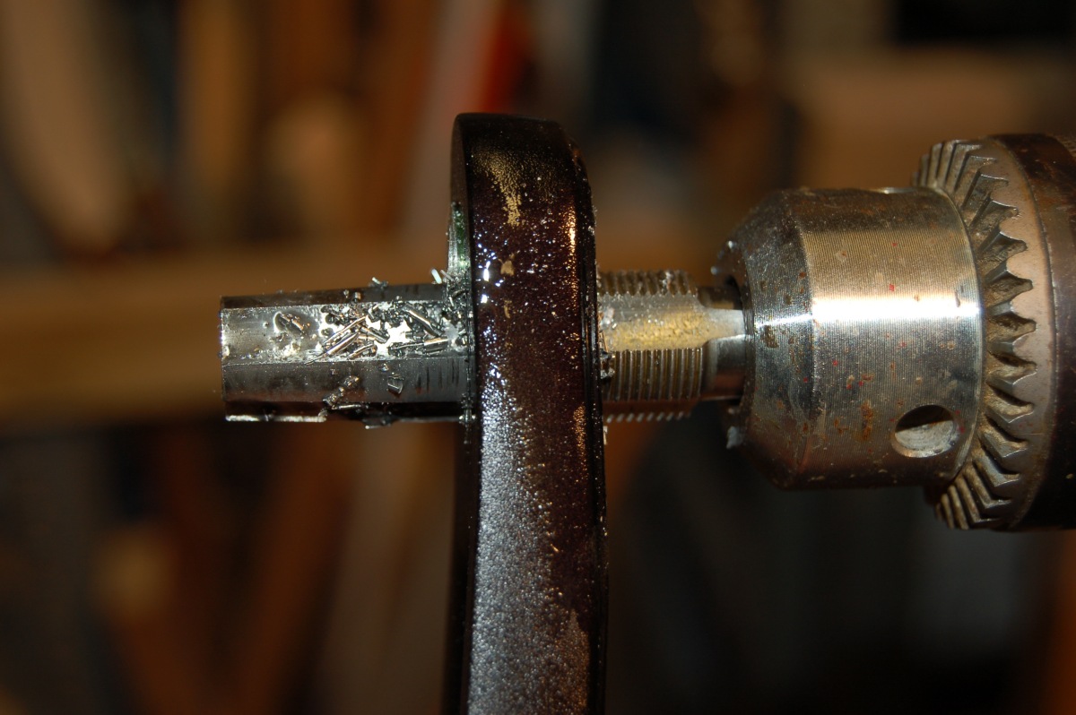 reaming and tapping cranks for threaded inserts